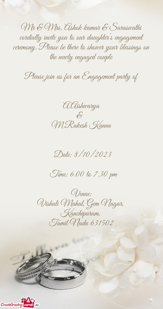 Ase be there to shower your blessings on the newly engaged couple