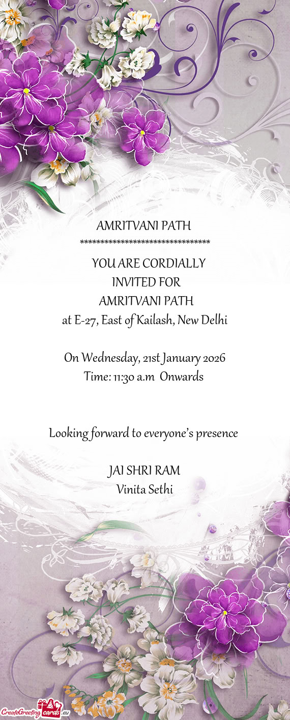 At E-27, East of Kailash, New Delhi