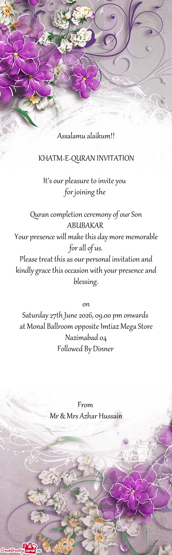 At Monal Ballroom opposite Imtiaz Mega Store Nazimabad 04
