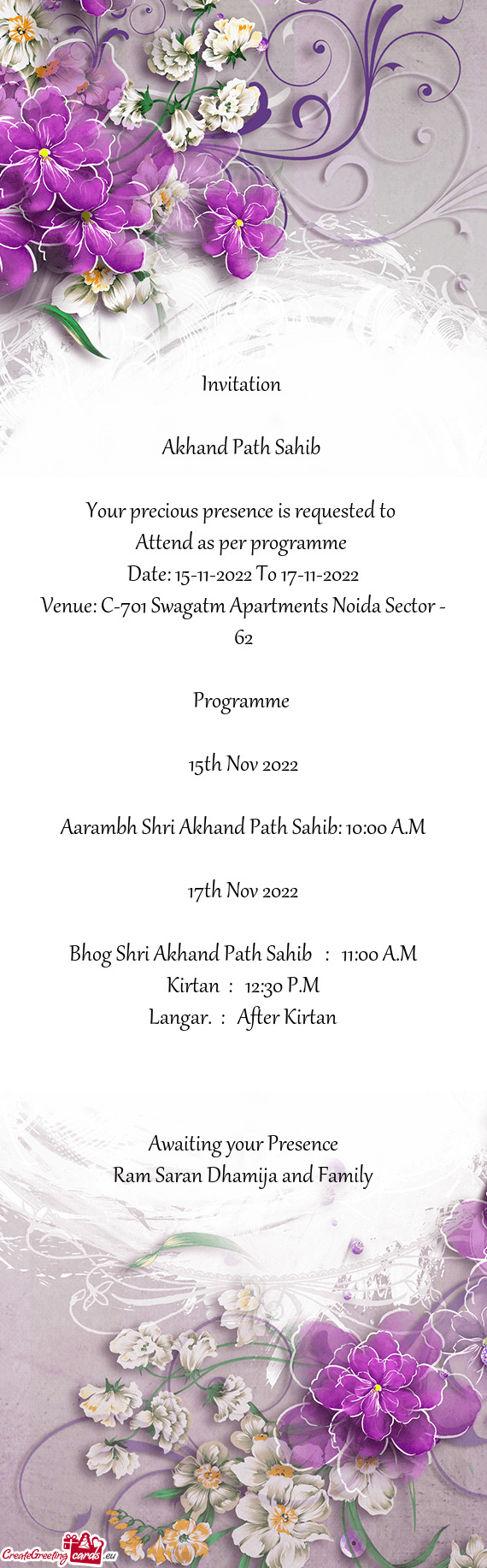 Attend as per programme