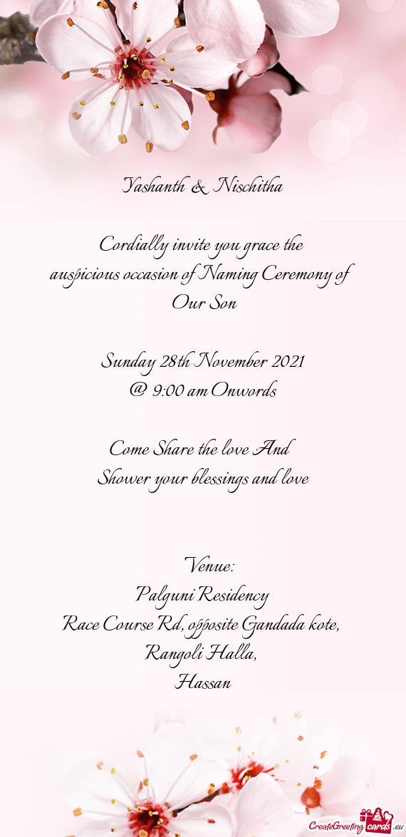 Auspicious occasion of Naming Ceremony of