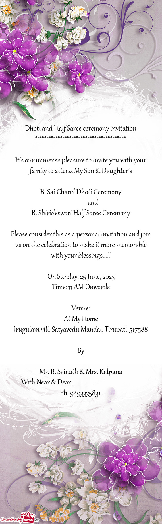 B. Sai Chand Dhoti Ceremony