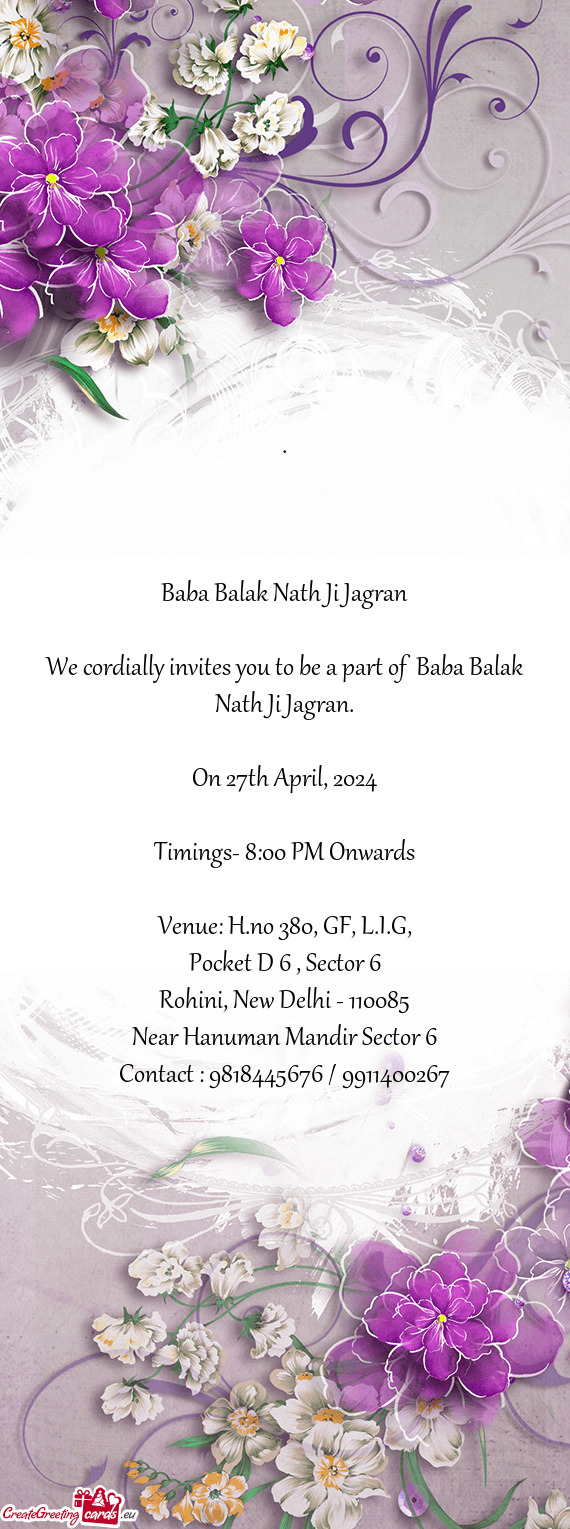 Baba Balak Nath Ji Jagran