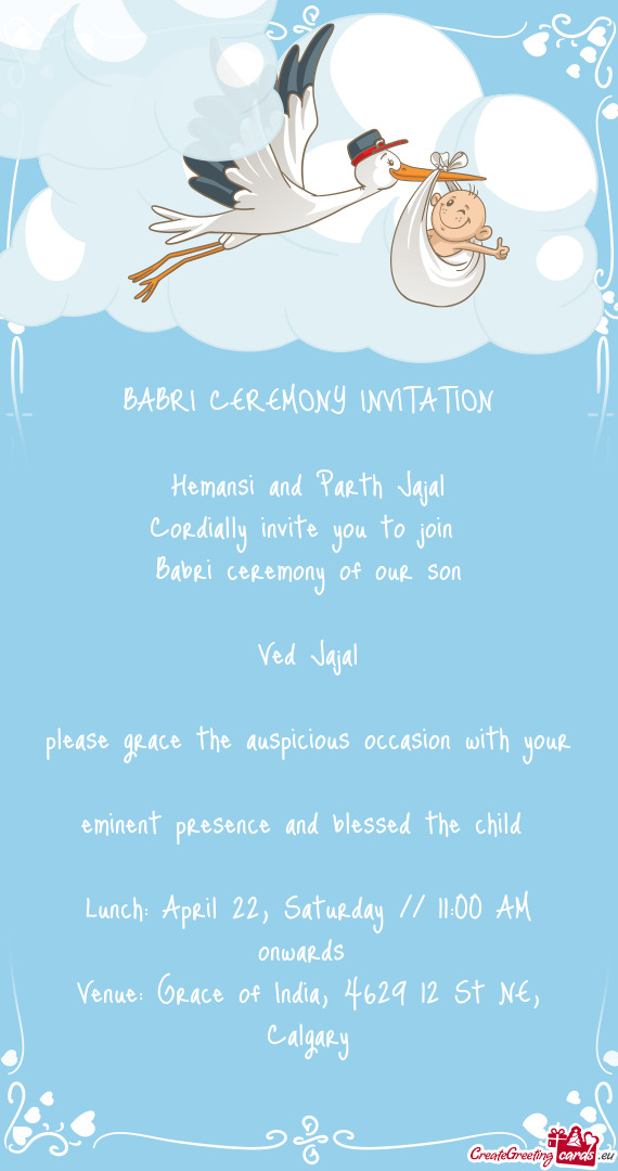 BABRI CEREMONY INVITATION