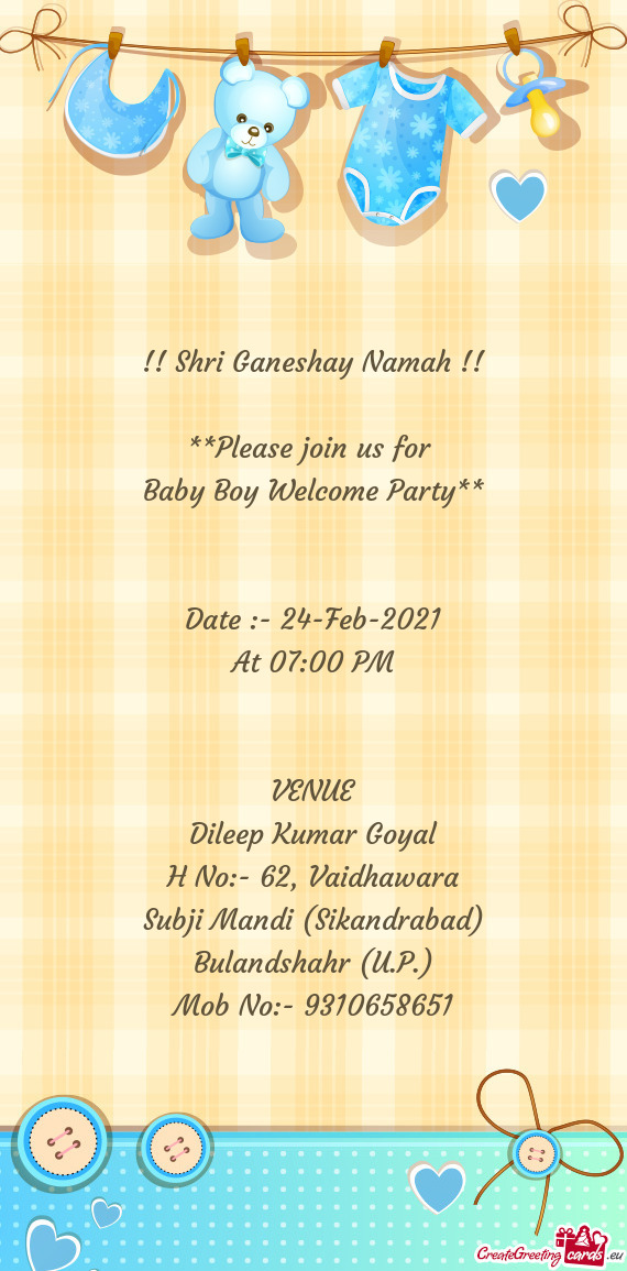 Baby Boy Welcome Party