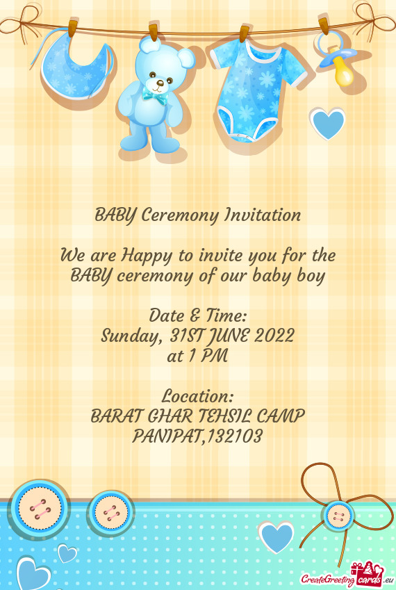 BABY ceremony of our baby boy