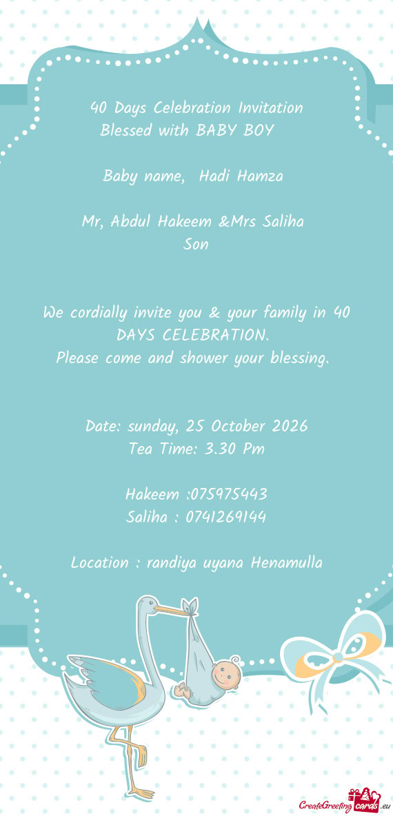 Baby name, Hadi Hamza