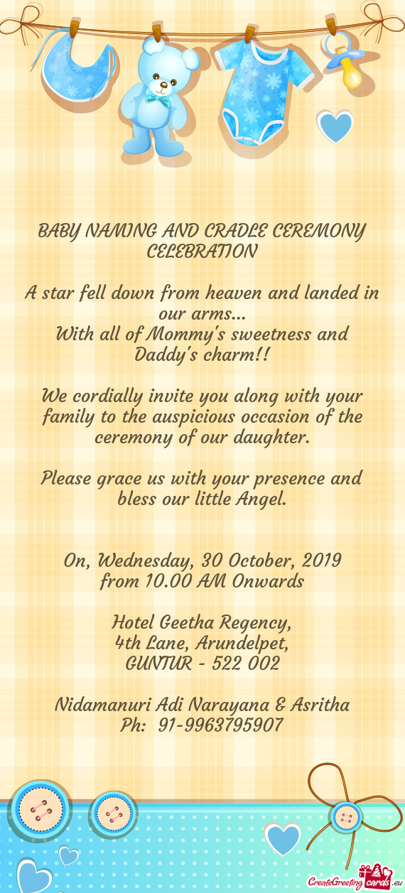 BABY NAMING AND CRADLE CEREMONY CELEBRATION