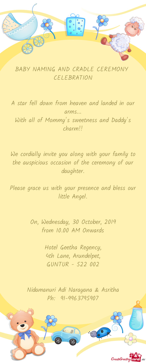 BABY NAMING AND CRADLE CEREMONY