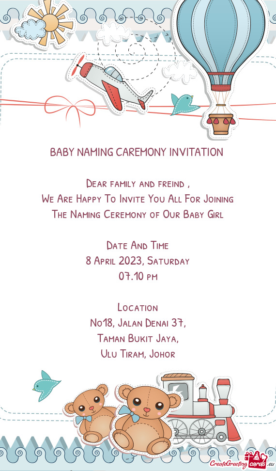 BABY NAMING CAREMONY INVITATION
