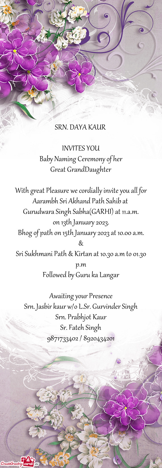 Baby Naming Ceremony of her