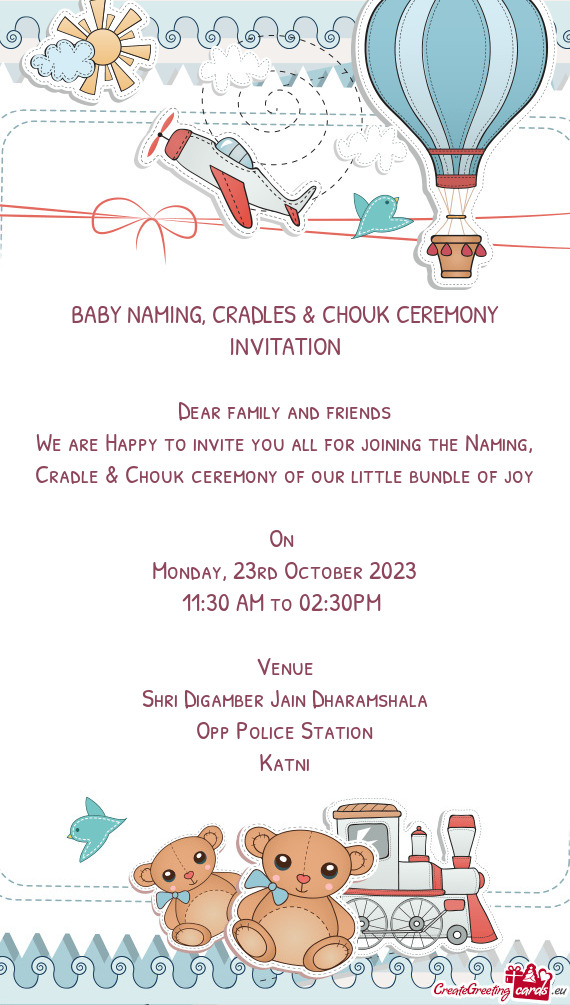 BABY NAMING, CRADLES & CHOUK CEREMONY INVITATION