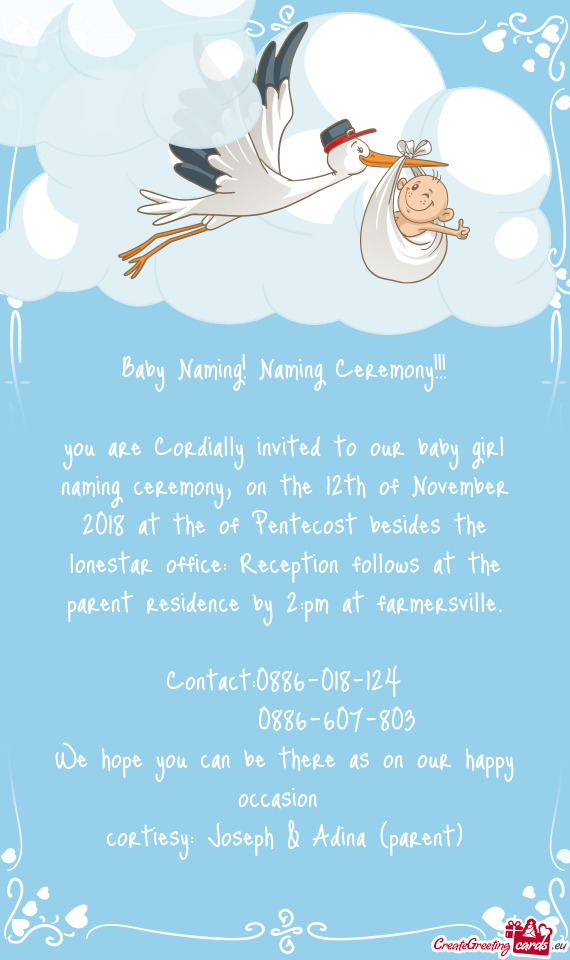 Baby Naming! Naming Ceremony