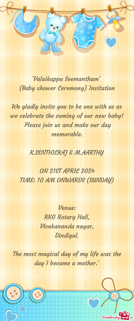 (Baby shower Ceremony) Invitation