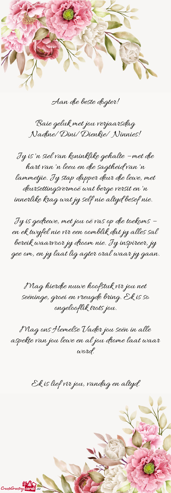 Baie geluk met jou verjaarsdag Nadine/Dini/Dienkie/ Ninnies