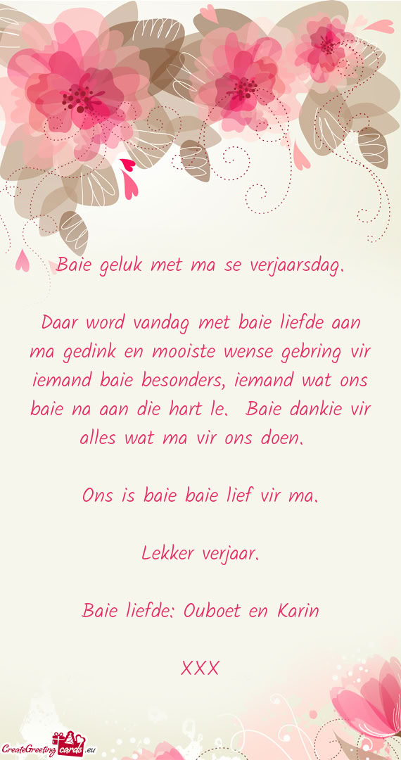 Baie liefde: Ouboet en Karin
