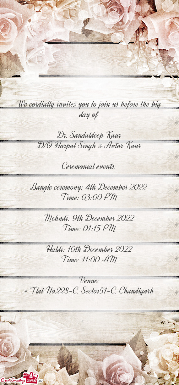 Bangle ceremony: 4th December 2022