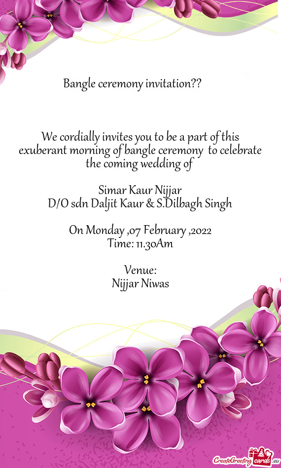 Bangle ceremony invitation??‍♀️