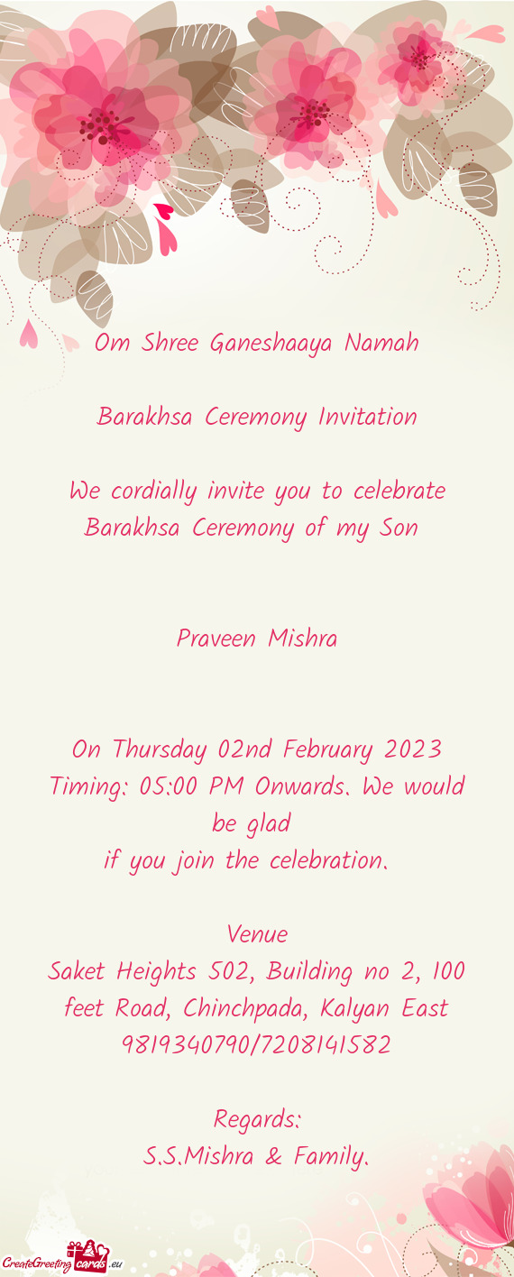 Barakhsa Ceremony of my Son