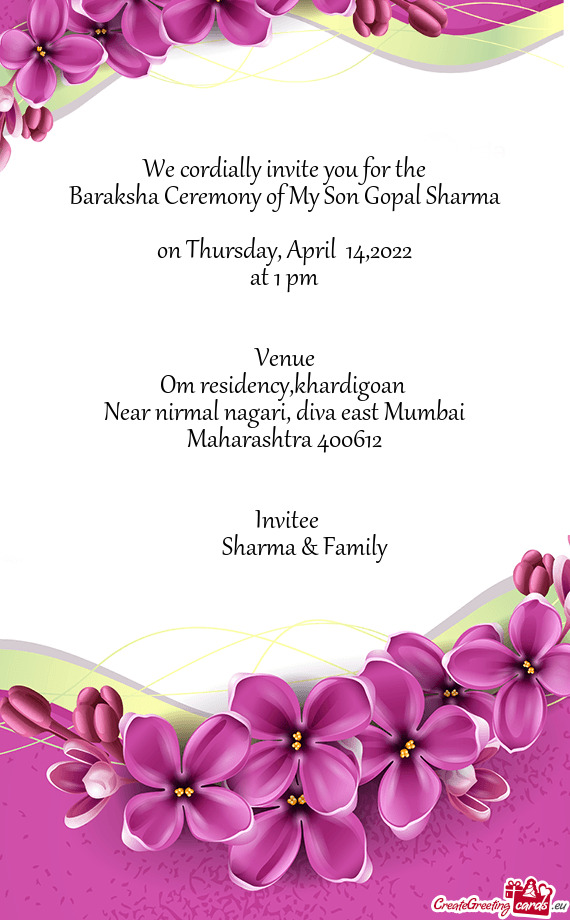 Baraksha Ceremony of My Son Gopal Sharma