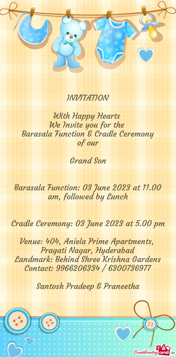 Barasala Function & Cradle Ceremony