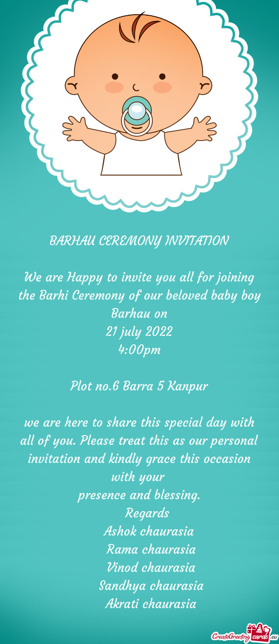 BARHAU CEREMONY INVITATION