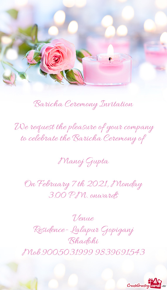 Baricha Ceremony Invitation