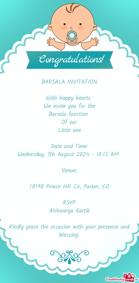 BARSALA INVITATION