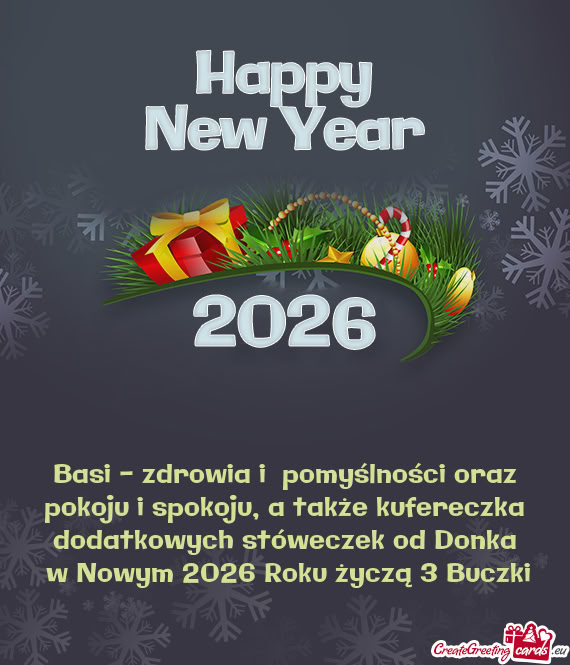 Basi - zdrowia i pomyślności oraz pokoju i spokoju