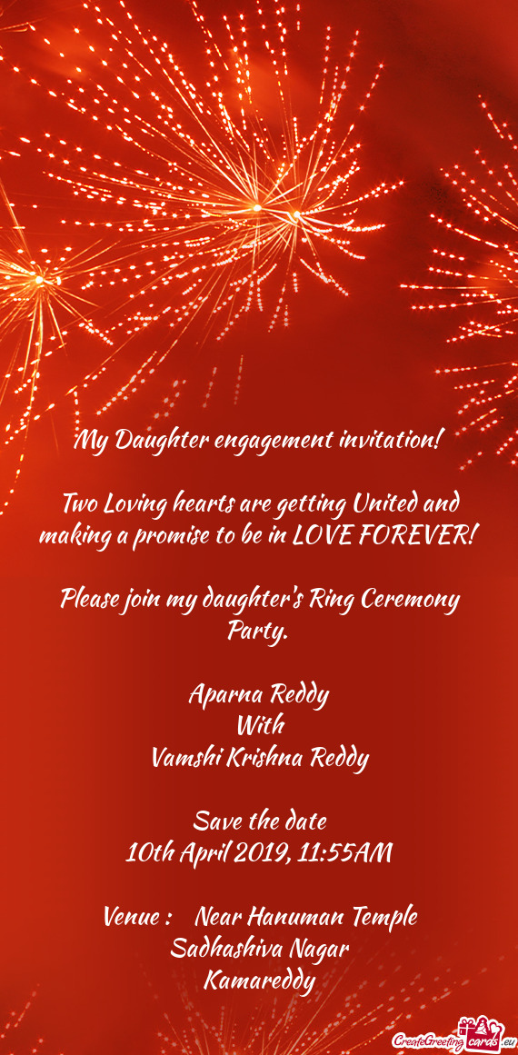 Be in LOVE FOREVER! 
 
 Please join my daughter