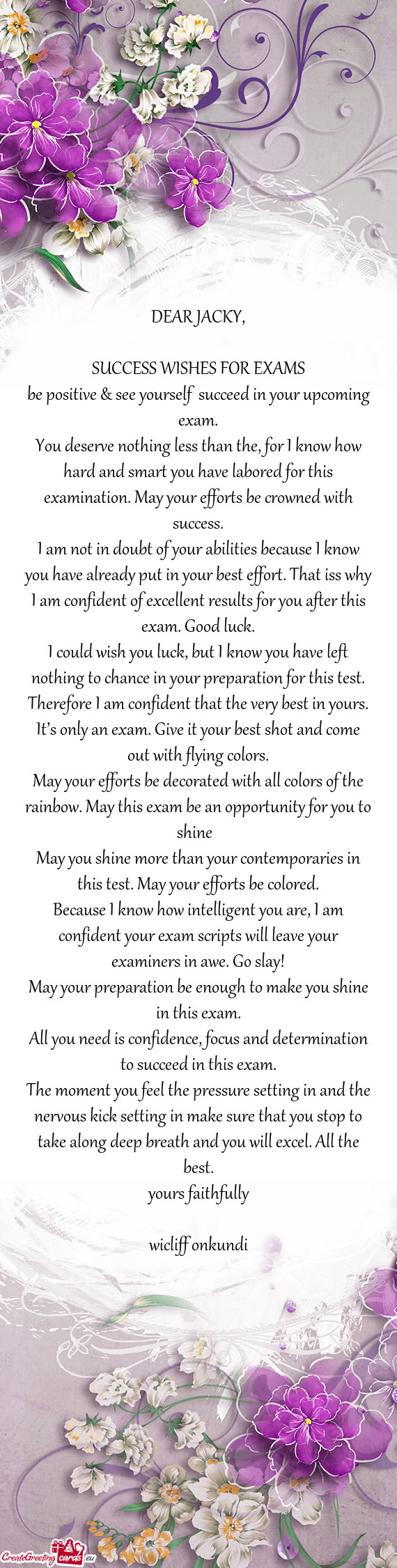 Be positive & see yourself succeed in your upcoming exam