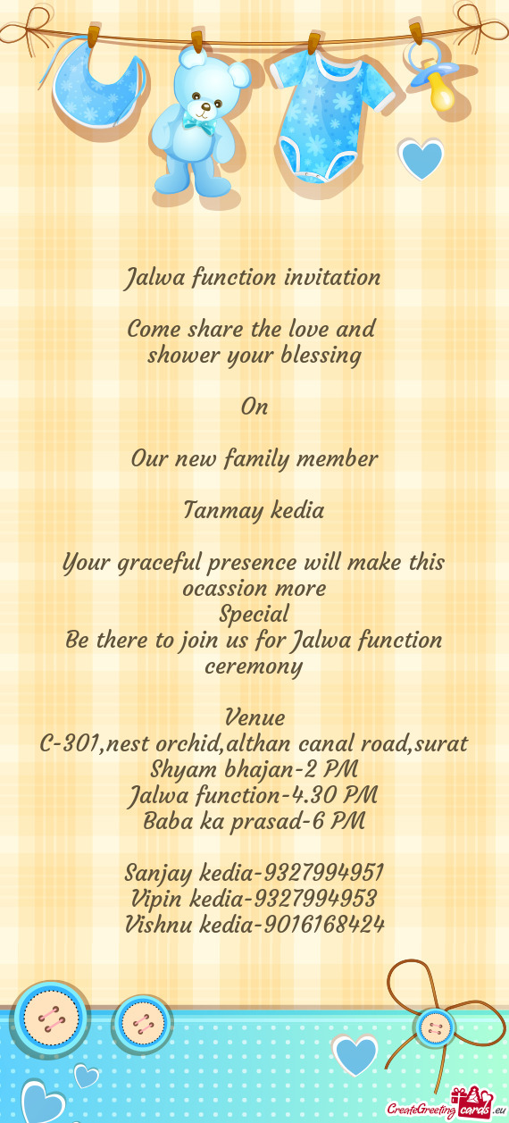 Be there to join us for Jalwa function ceremony