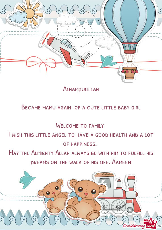 Became mamu again of a cute little baby girl
