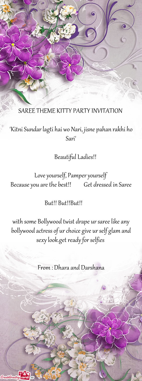 Because you are the best!!   Get dressed in Saree