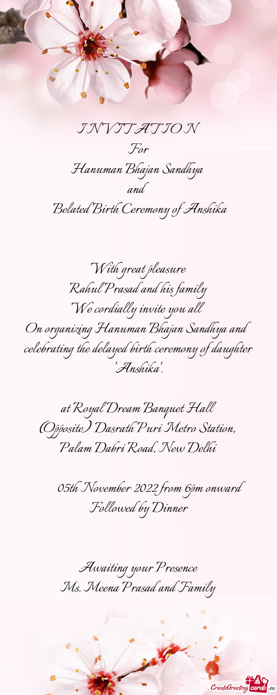 Belated Birth Ceremony of Anshika