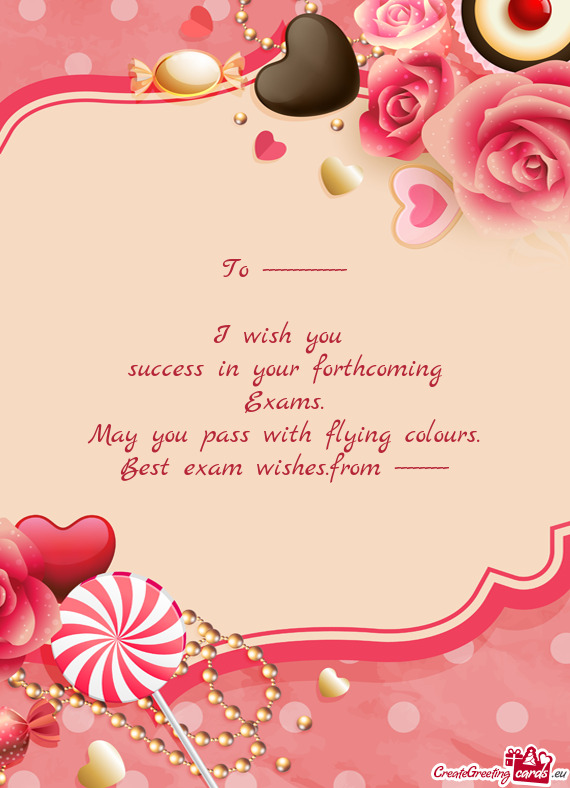 Best exam wishes.from