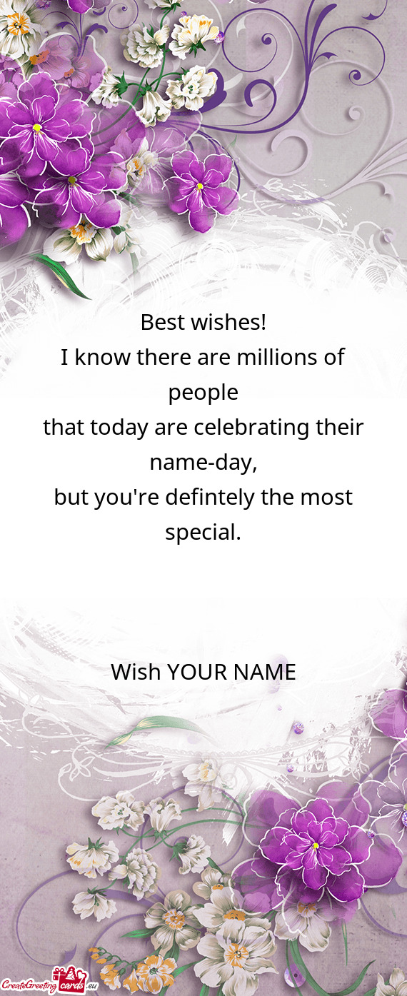 Best wishes!  I know there are millions of people  that