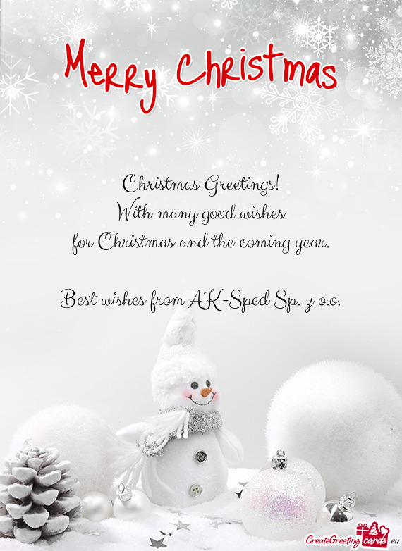 Best wishes from AK-Sped Sp. z o.o