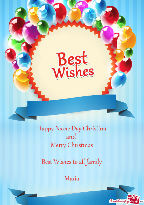 Best Wishes to all family