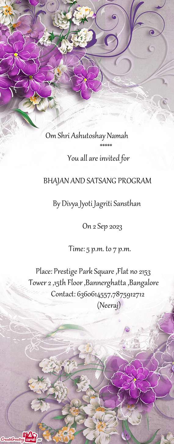 BHAJAN AND SATSANG PROGRAM
