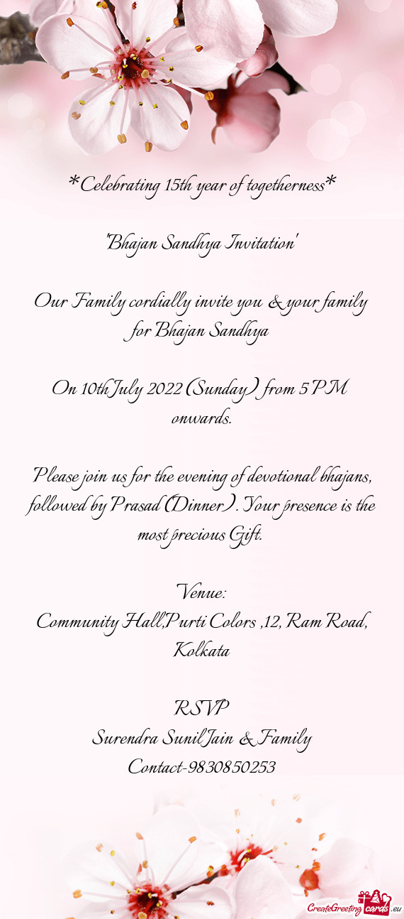 "Bhajan Sandhya Invitation"