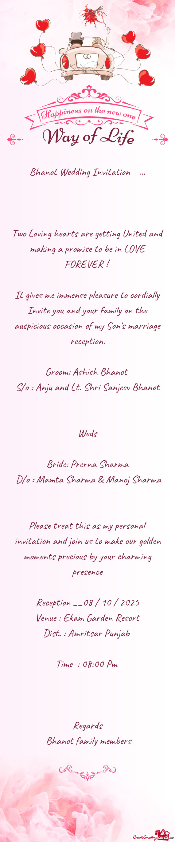 Bhanot Wedding Invitation 🌹