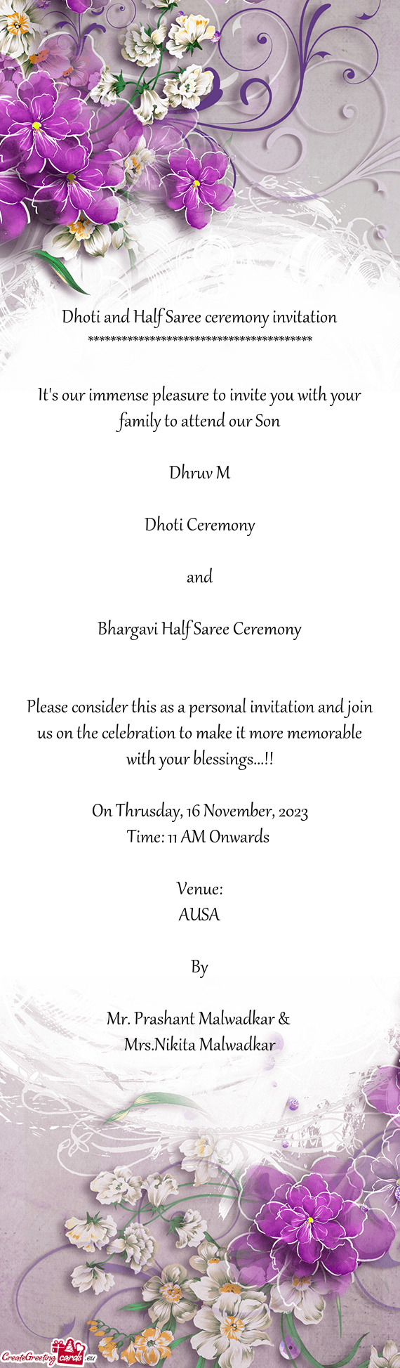 Bhargavi Half Saree Ceremony