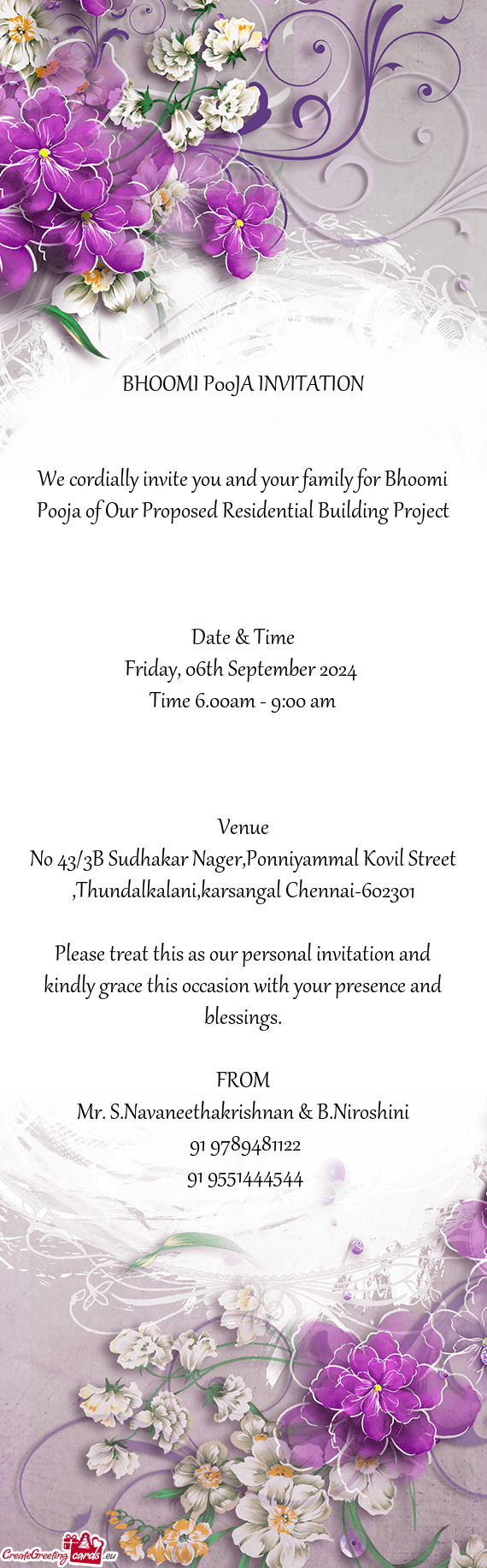 BHOOMI P00JA INVITATION