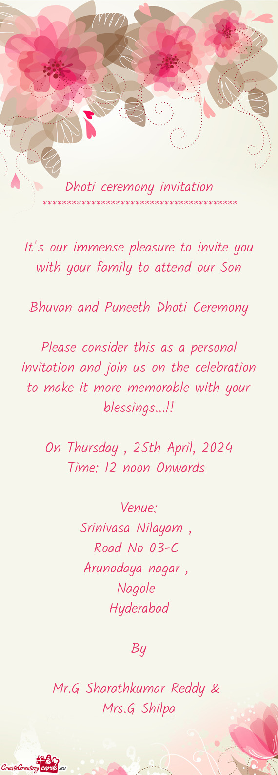 Bhuvan and Puneeth Dhoti Ceremony