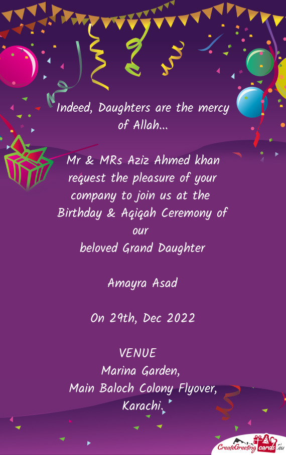 Birthday & Aqiqah Ceremony of our