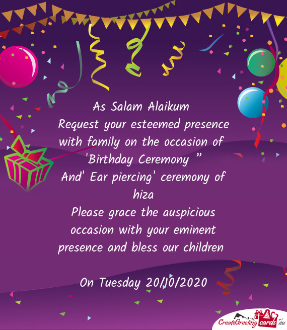 "Birthday Ceremony ”