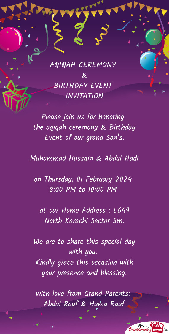 BIRTHDAY EVENT