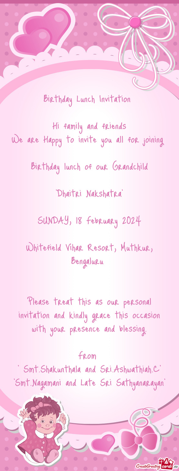 Birthday Lunch Invitation