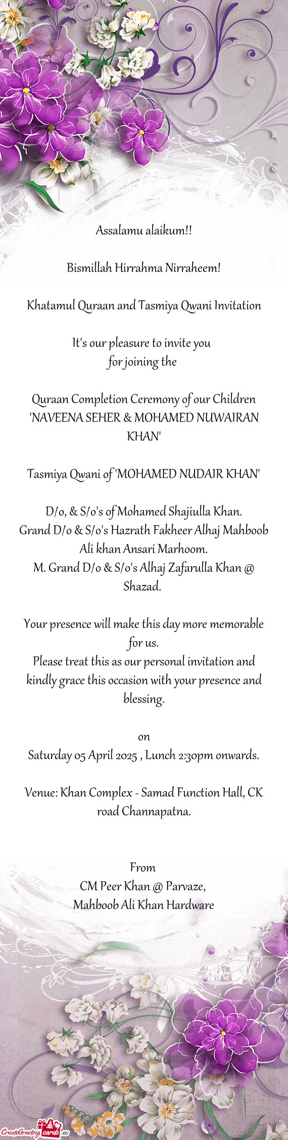 Bismillah Hirrahma Nirraheem